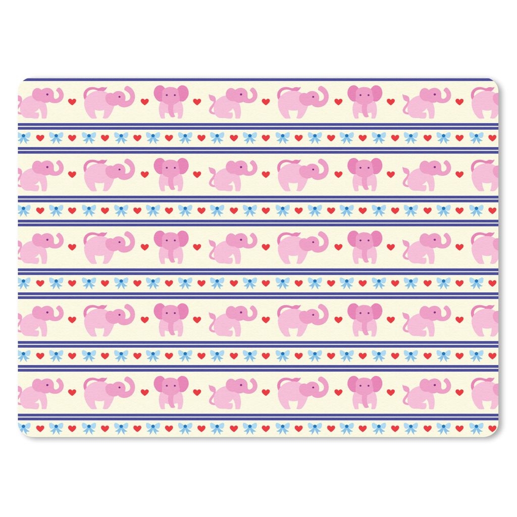 MuchoWow Mauspad Mousepad Rosa - Elefant - Linie - Design 40x30 cm - Mousepads - Maus Mat - Pad - Mausunterlage - Anti Rutsch