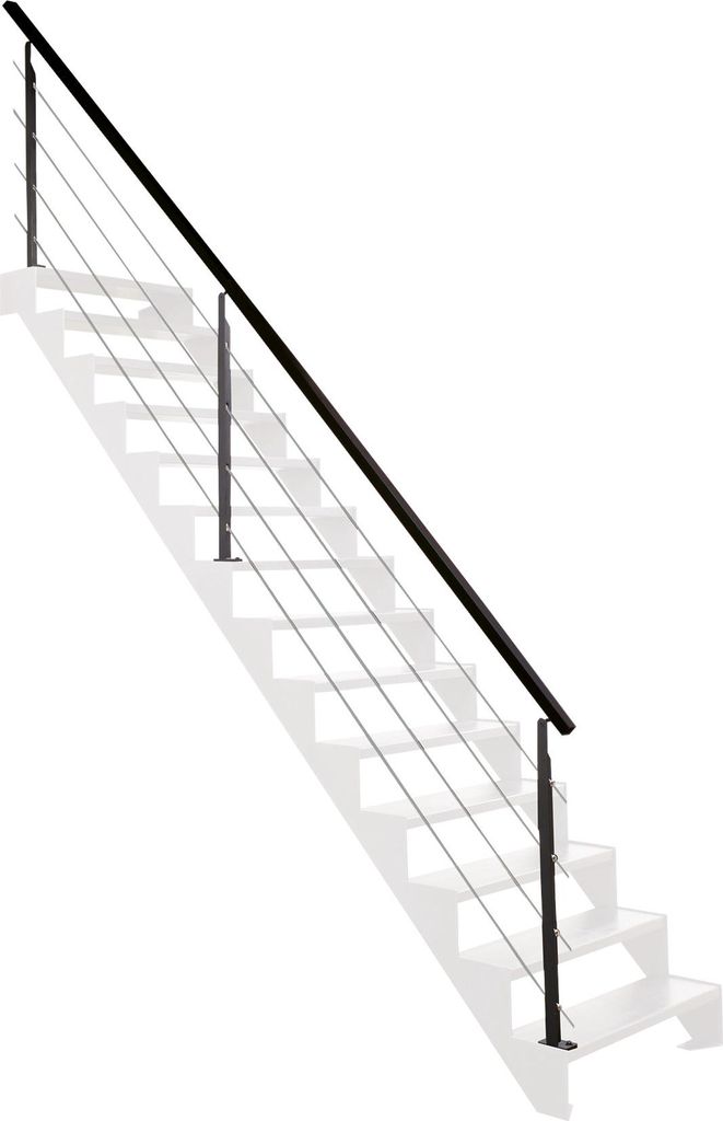 UNIVERSO - Geländer-Kit für Treppen 4 m aus schwarzem Stahl Produktbild 