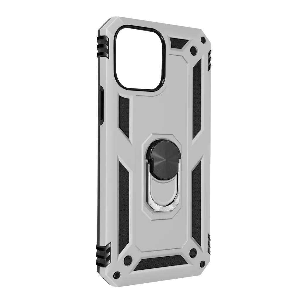 Custodia iPhone 13 Mini Argento con Ring Holder: Eleganza Protettiva - 2