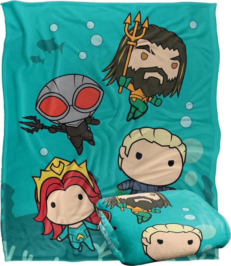 Aquaman Couverture Chibi TV19062 Taille Unique Douce et Colorée