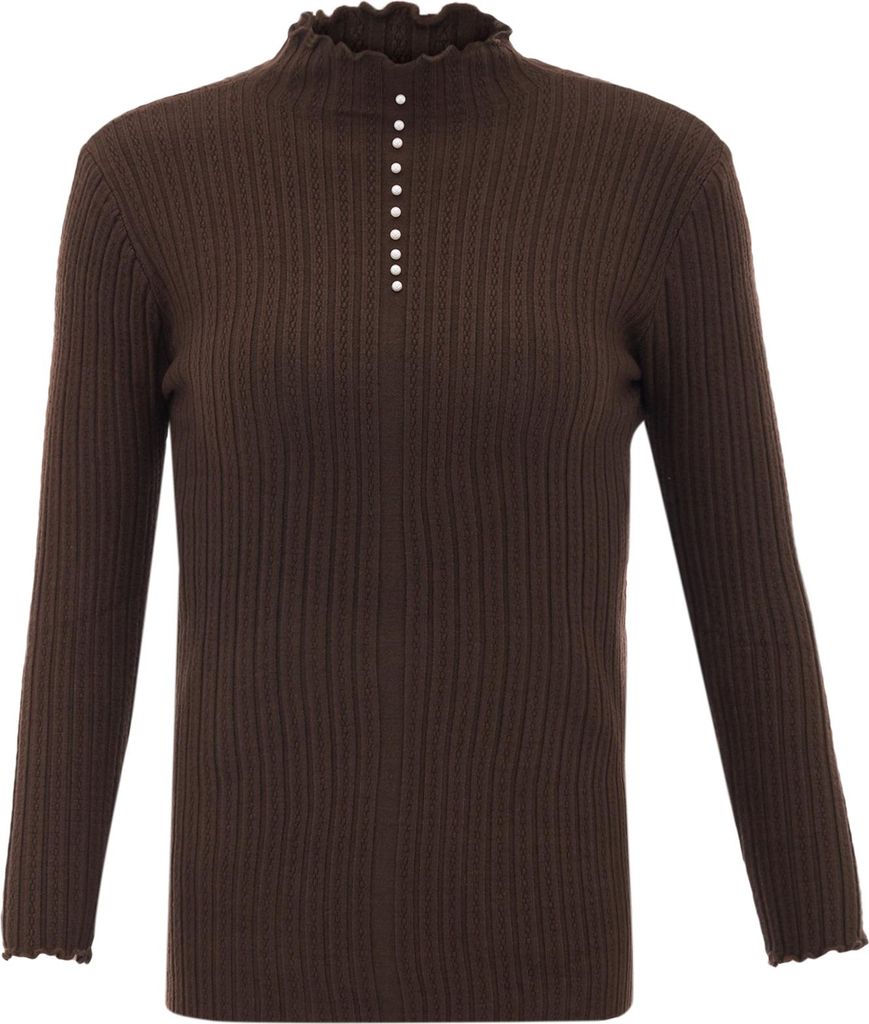CARNEA damen strickpullover - taupe, XS/S