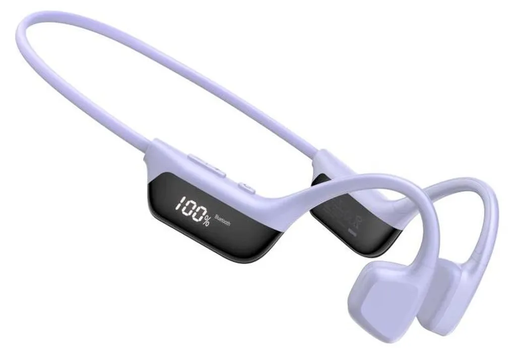 Casque sport à conduction osseuse sans fil étanche pour running - Violet