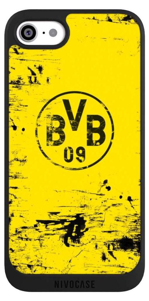 NIVOCASE Handyhülle für Apple iPhone SE (2022) Hülle NIVOpure Case Schwarz BVB Borussia Dortmund Offizielles Lizenzprodukt
