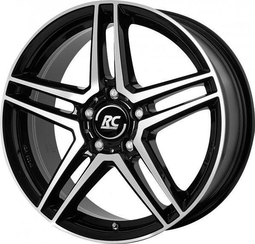 16 Zoll Alufelge RC Design RCD17 16"x6.5" 5x112 PCD ET44.5 66,6mm Felge Schwarz Frontpoliert