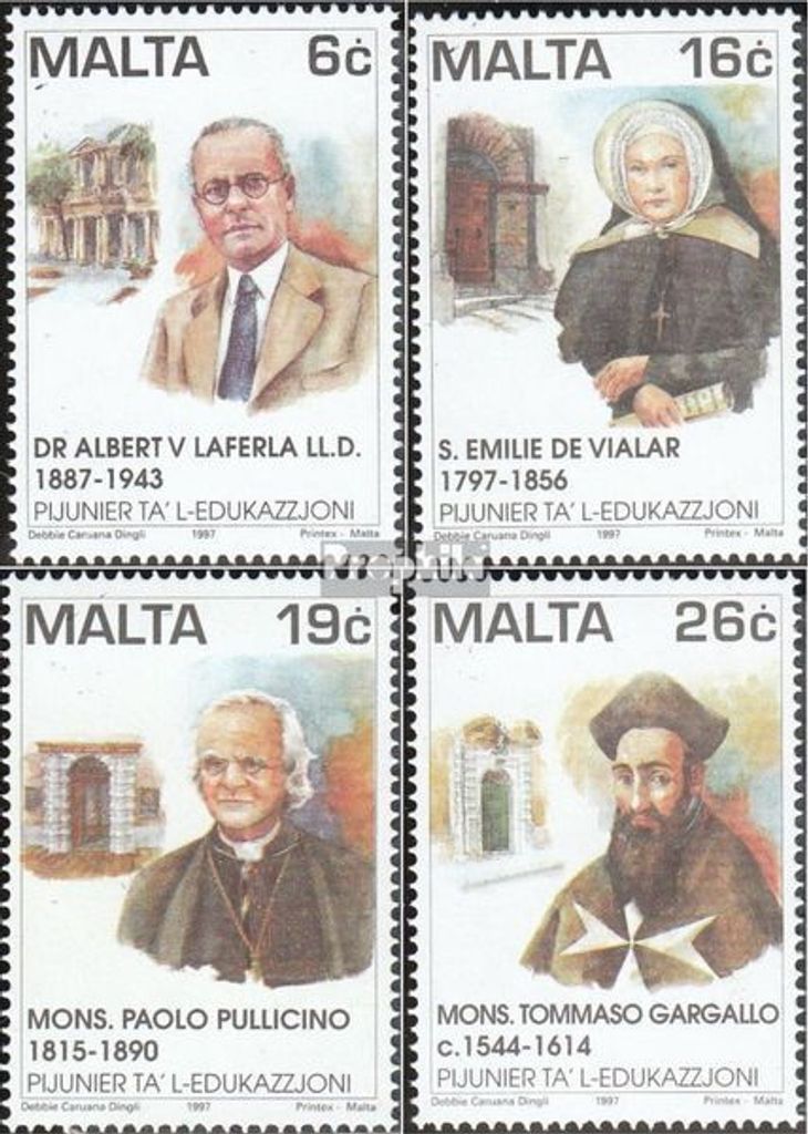 Briefmarken Malta 1997 Mi 1020-1023 (kompl.Ausg.) postfrisch Pädagogen