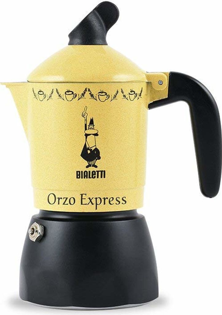 Bialetti Orzo Express - Mokka-Kanne - Schwarz - Gelb - Aluminium - 2 Tassen - Orzo Express - CE
