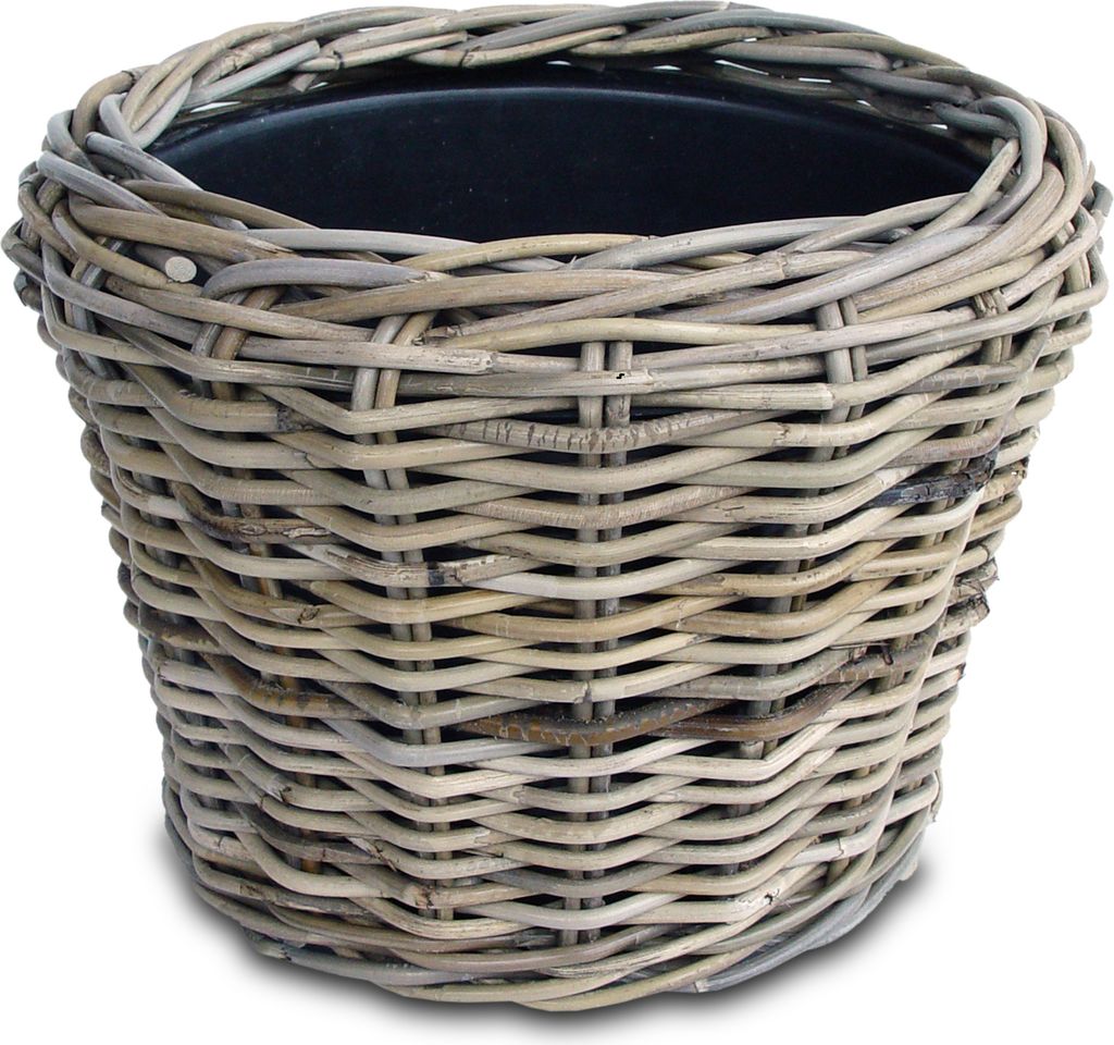 Rattan Pflanztopf mit Kunststoff Einsatz - 33 x 24 cm - Produktbild 3