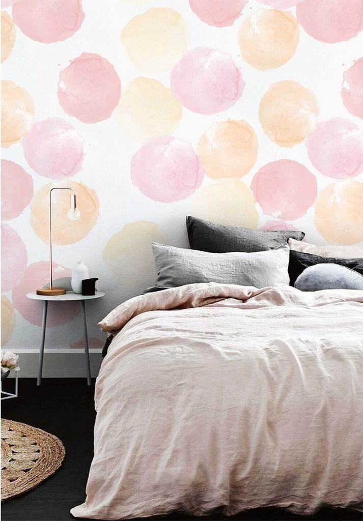 Coloray Fototapete 208x146 cm An Einer Wand Latex Latextapete - Pastellful dot abstrakter Kreis