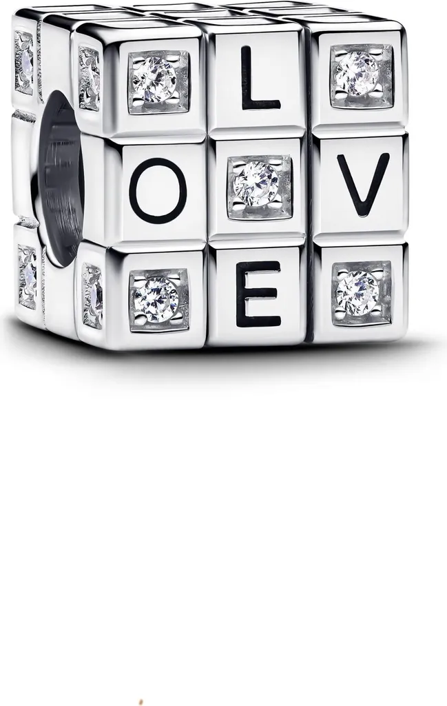 Charm Pandora Love Cube 793672C01 : Bijou en Argent pour Bracelet