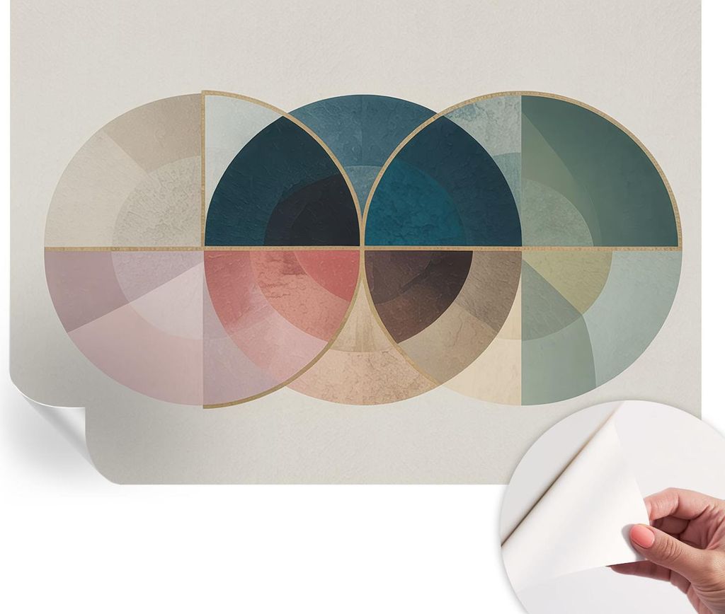 Selbstklebende Wandtapete - Dekorative Tapete für Wohnzimmer - Klebefolie für Wandbilder - Tapetenfolie für Wanddekoration - 208x146 cm - Geomet...