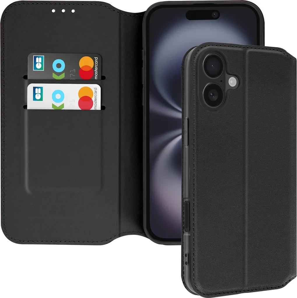 Custodia Nera iPhone 16 Plus Avizar | Design Sottile in Similpelle