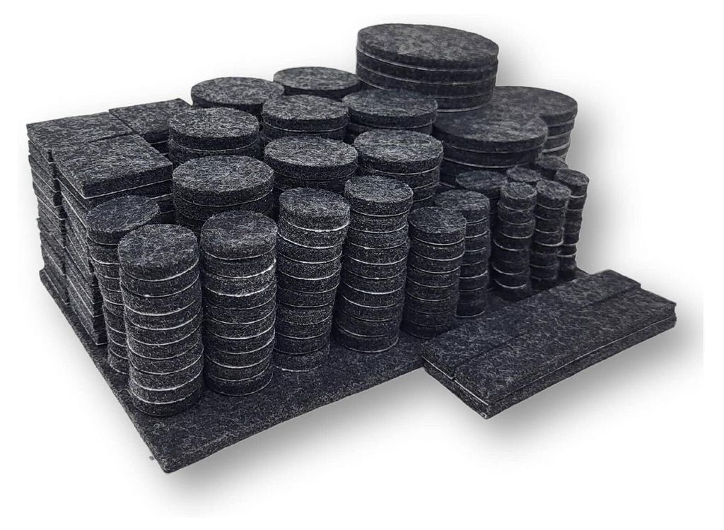 Filzgleiter 300 Stück Schwarz diverse Größen selbstklebend Produktbild 