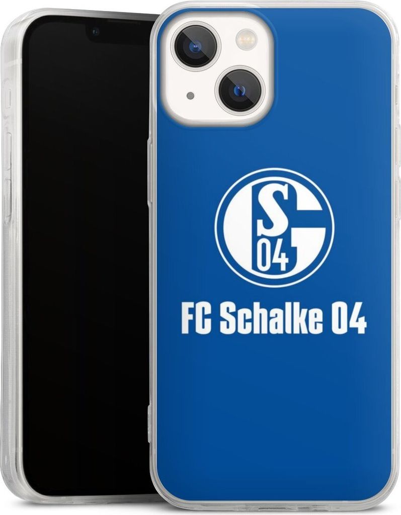 DeinDesign Slim Hülle für Apple iPhone 13 Mini Silikon Case Ultra Dünn Handyhülle FC Schalke 04 Logo Offizielles Lizenzprodukt