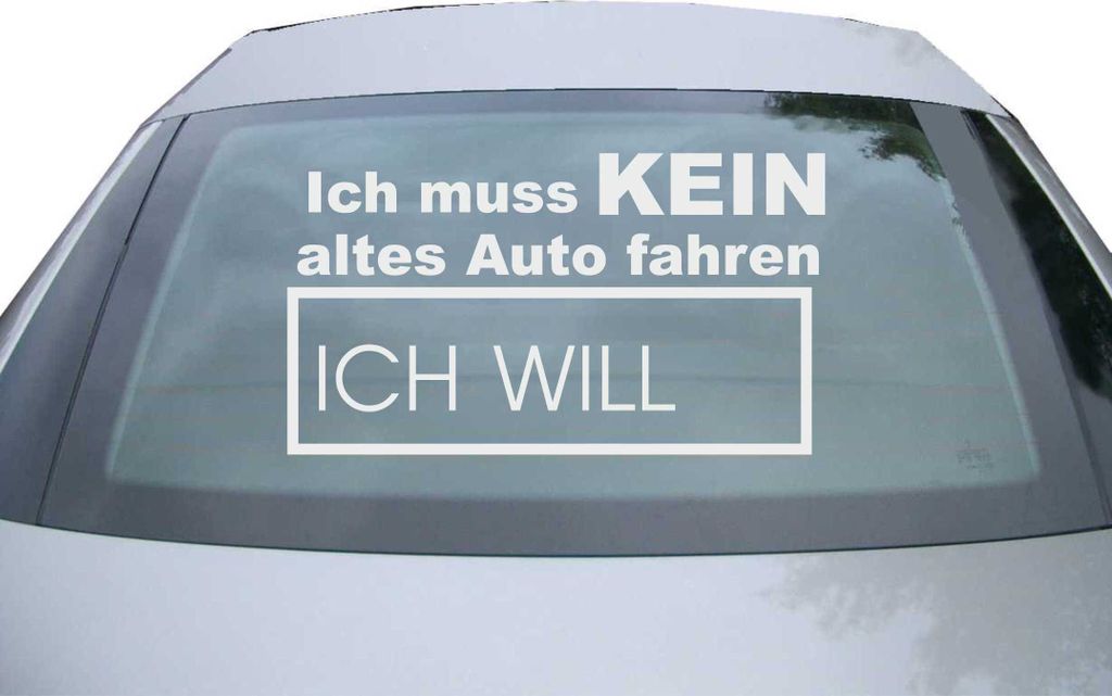 Indigos UG - Aufkleber Heckscheibe & Motorklappe DE7040 - silber - 600x336 mm - kein altes Auto - Auto Scheiben Fenster Heckklappe Tuning Racing JD...