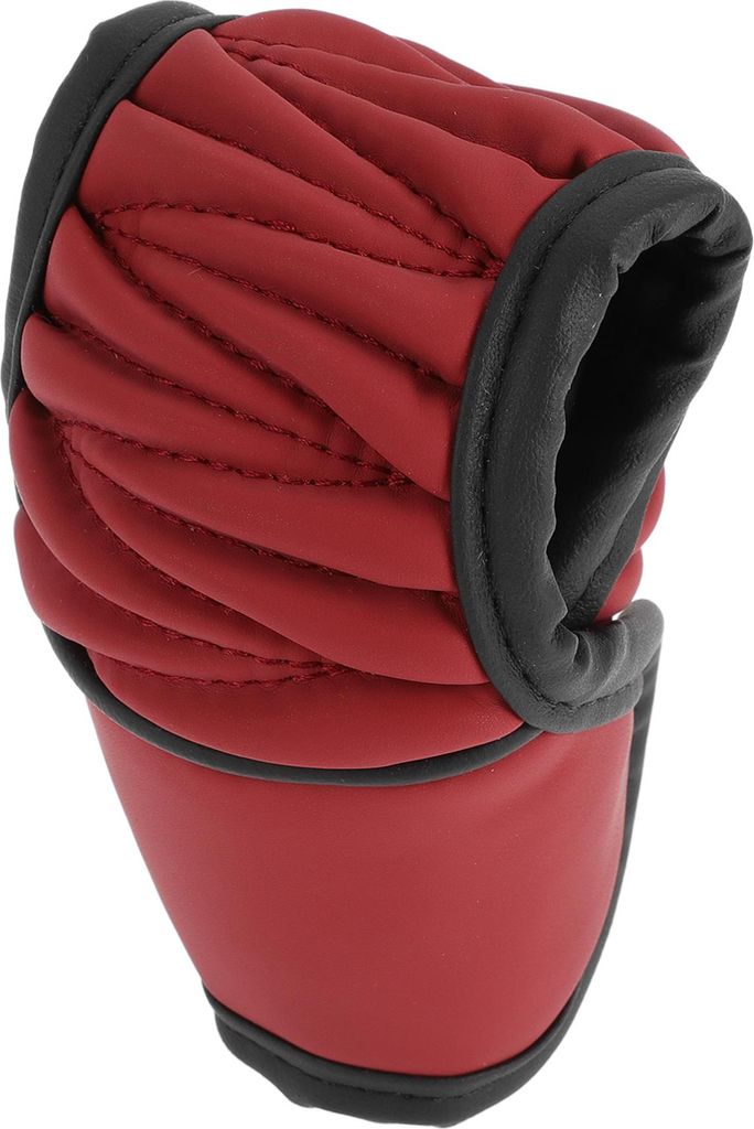 Universal 13.5x9cm/5.31"x3.54" Schaltknaufabdeckung Anti-Rutsch Schaltgriff Schutz Überzug Kunstleder 1 Stück Rot Schwarz