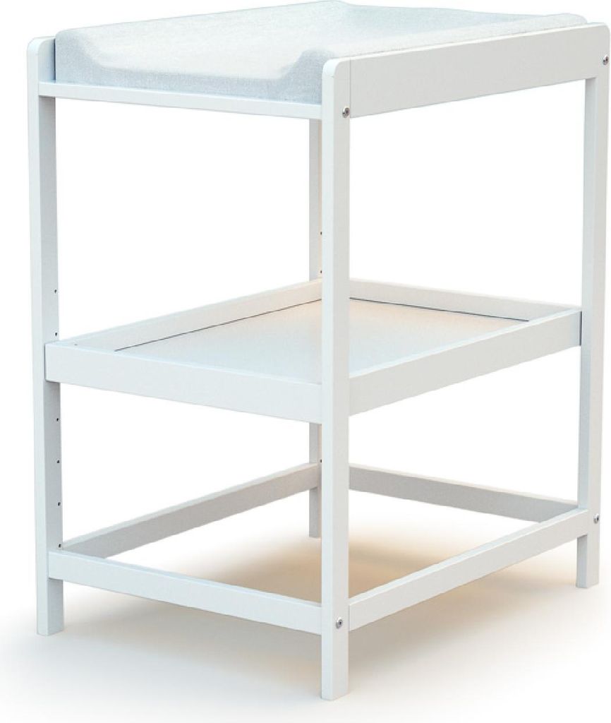 AT4 - Wickeltisch 1 Holzregal COMFORT Weiß