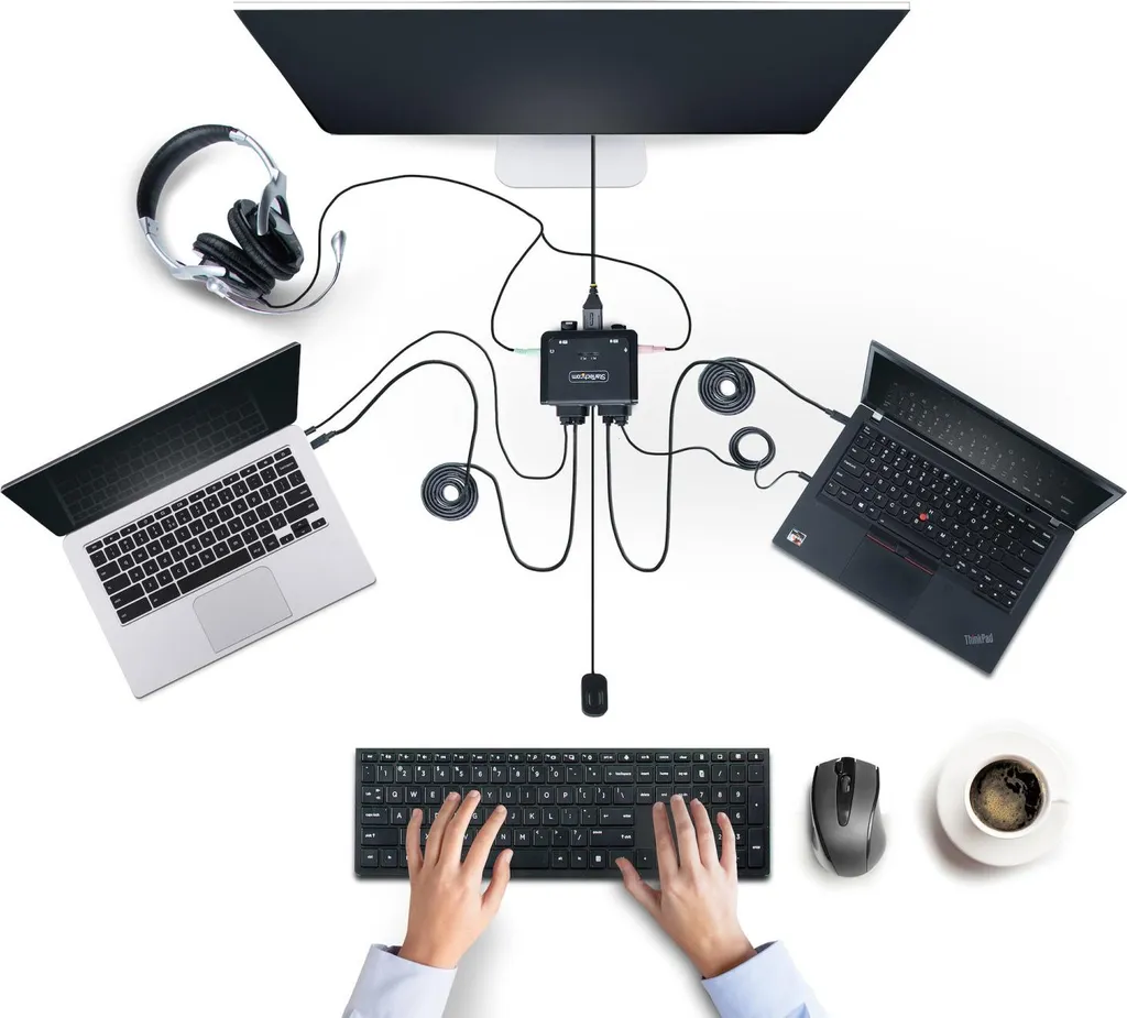 Partagez un écran 4K entre deux laptops USB-C - KVM Compact StarTech
