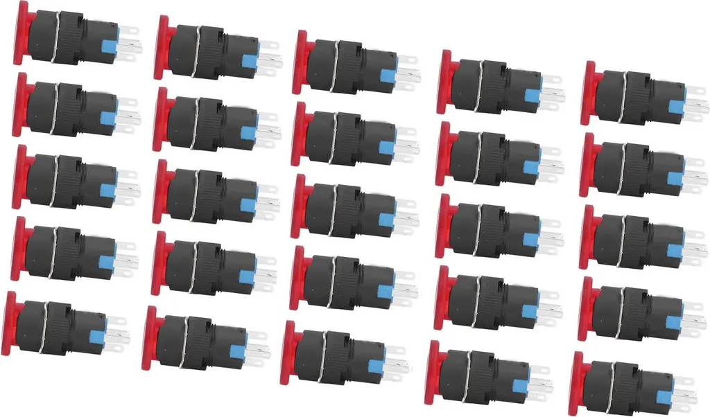 Bouton à tête champignon 16mm avec éclairage LED 24V - Pack de 25 pcs - 3