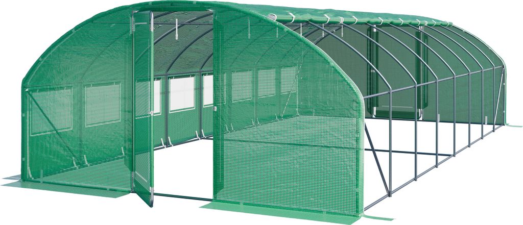 Serra Tunnel TOOLPORT con porta a battente, 4x8m telo in PE Immagine del prodotto 