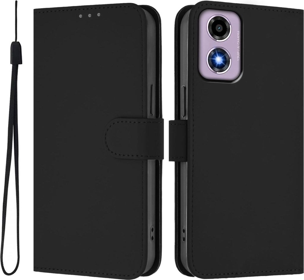 Mobigear Urban Wallet Motorola Moto E14 Hülle Klapphülle Geldbörse - Schwarz