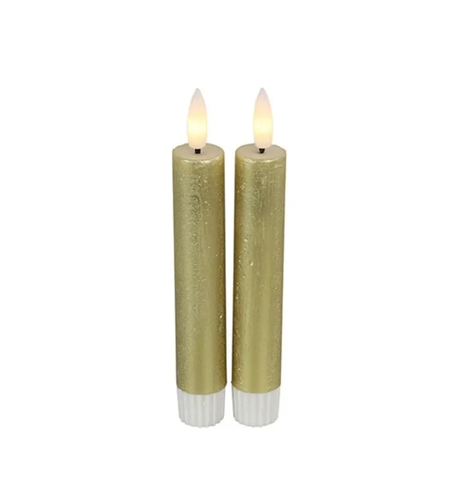 Countryfield Lot de 2 Bougies LED Or 15cm avec Télécommande Sans Fil