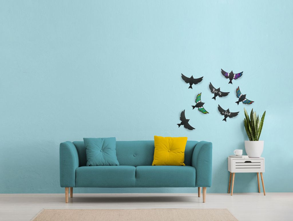 Securit 3D-Wand-Kreidetafeln "BUTTERFLY" schwarz