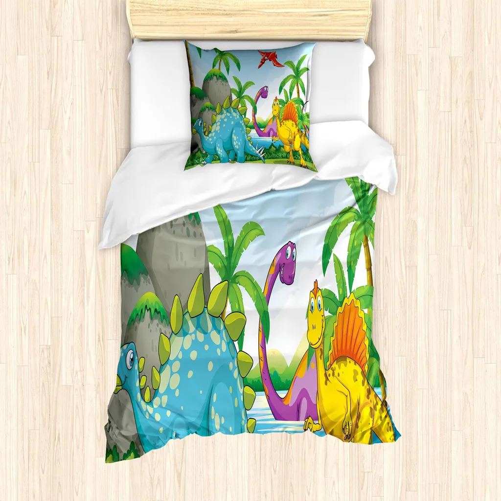 Set Letto Dinosauri Giungla ABAKUHAUS 135x200 - Stile Divertente