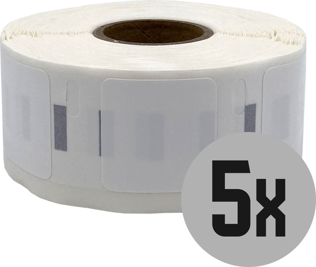 DULA Etiketten - Kompatibel mit Dymo Compatible labels - Weiß - 1933083 - 2112286 - Duurzame vierkante etiketten - 5 rollen - 25 x 25 mm - 850 lab...