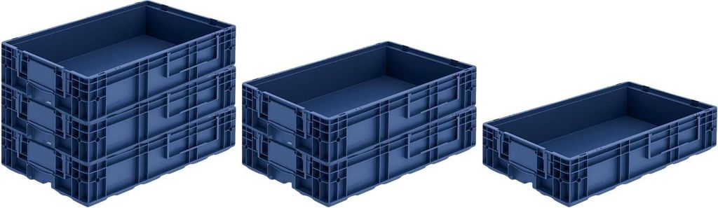 SuperSparSet 6x VDA KLT Kleinladungsträger mit Verbundboden | HxBxT 14,7x40x60cm | 22 Liter | KLT, Transportbox, Transportbehälter, Stapelbehälter