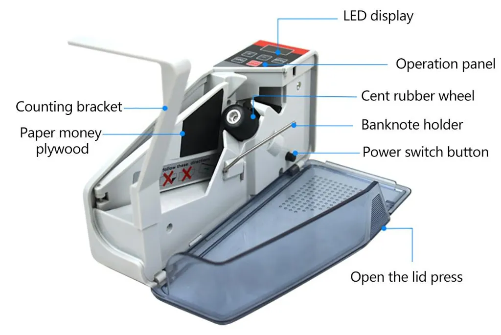 Compteuse de billets rapide 600/min - Mode ADD et Batch - Blanc Compact - 3