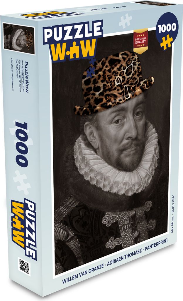 MuchoWow Puzzle 1000 Teile Wilhelm von Oranien - Adriaen Thomasz - Pantherdruck - Spielzeug - Alt und Jung - Spiele - Puzzeln