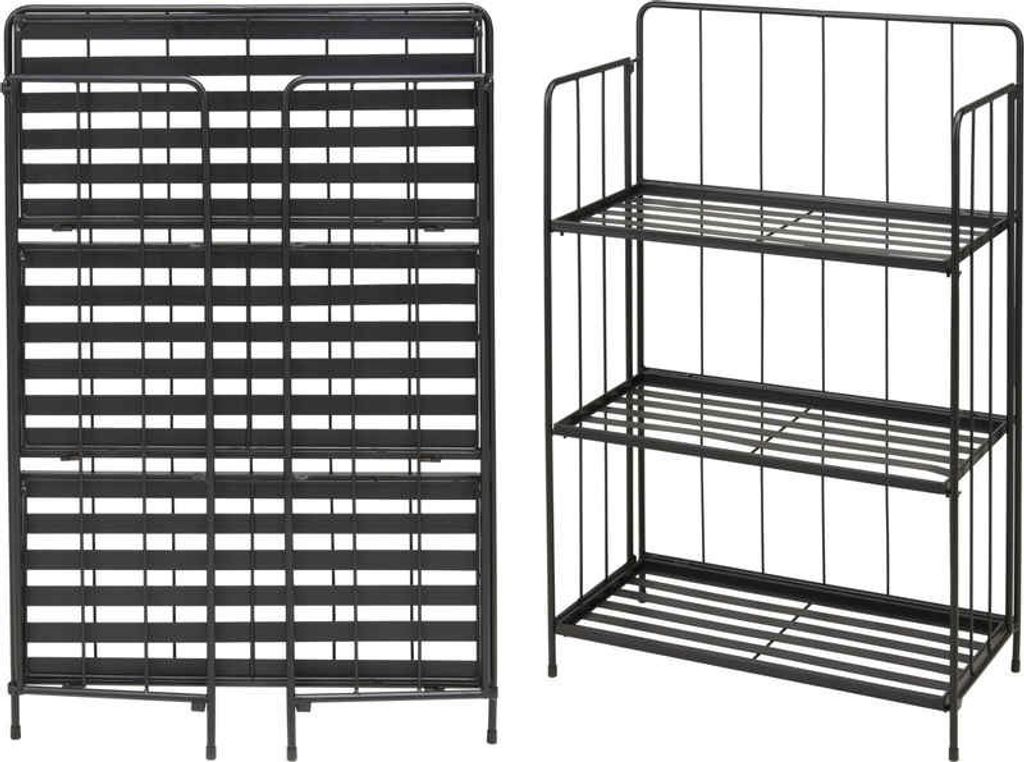 PROGARDEN portafiori in metallo a 3 livelli 90 cm nero Immagine del prodotto 