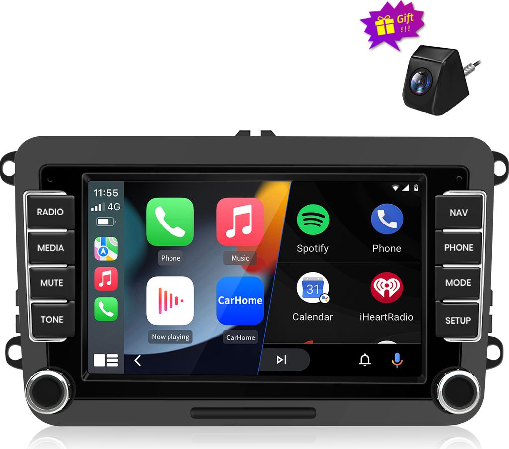 2+64G 7" Android 13 Autoradio Carplay Dla VW Golf Passat Zdjęcie produktu 