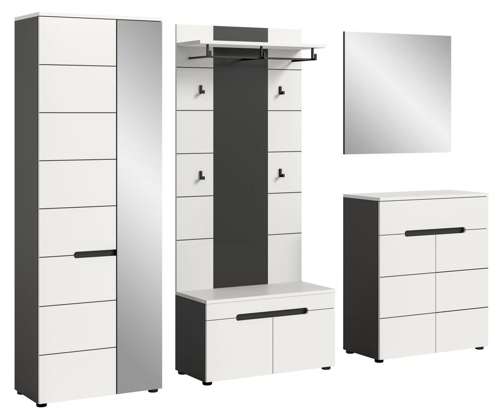 Garderoben-Set Canu 1 | Basalt grau / Weiß | 5-teilig ohne Produktbild 