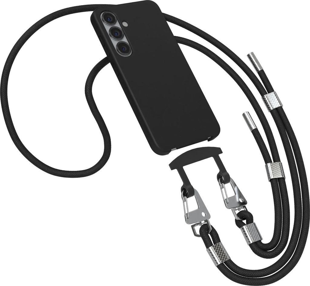 EAZY CASE - 2in1 Handyhülle mit Band kompatibel mit Samsung Galaxy S25, Silikonhülle zum Schutz, stoßfester Fallschutz, Umhängeband mit Hülle ...