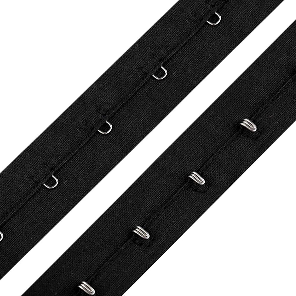 1m Haken- und Ösenband aus Baumwolle 25mm schwarz