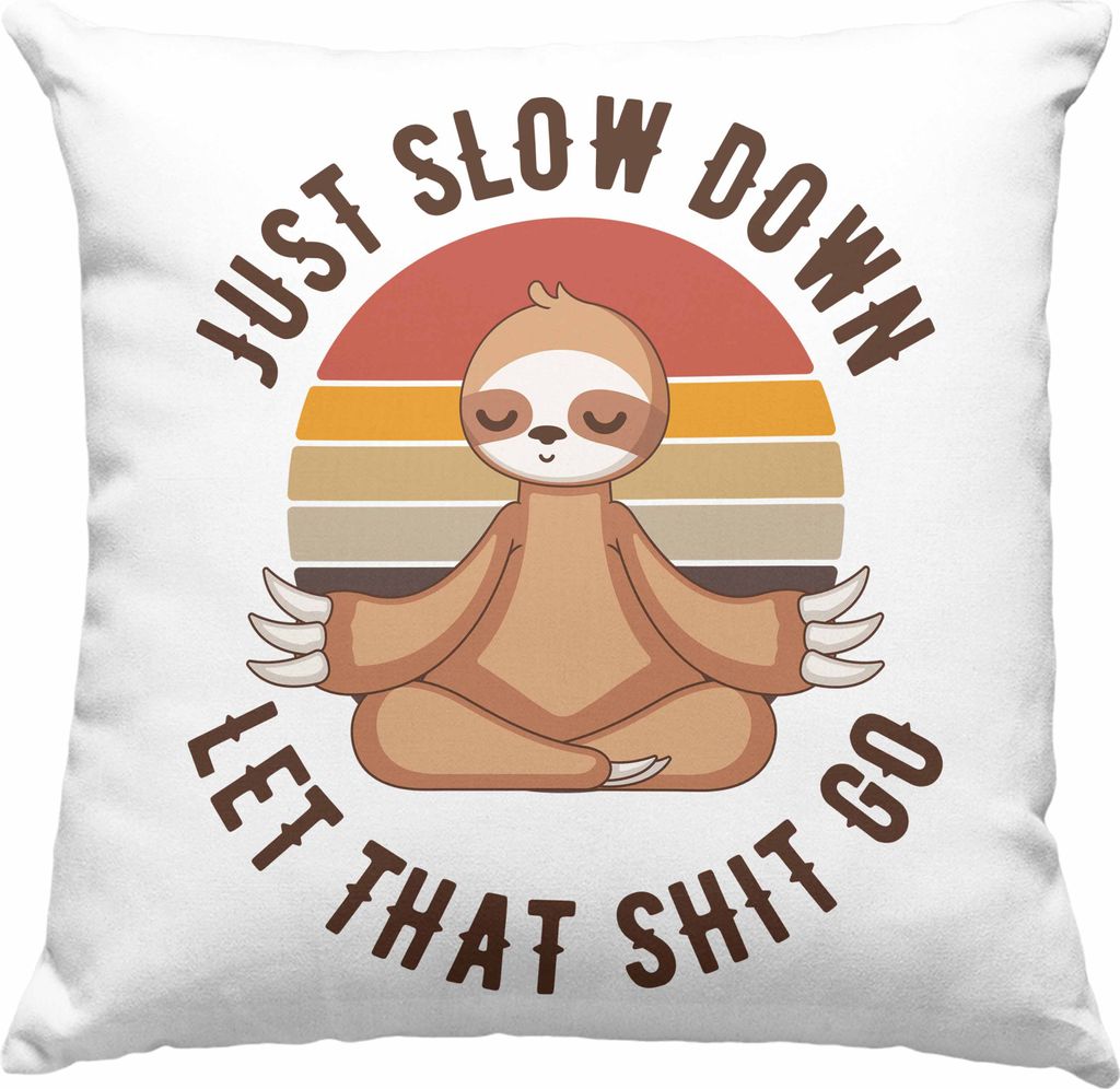 Trendation - Lustiger Spruch Yoga Geschenke Geschenkidee Faultier Lustige Sprüche Deko-Kissen mit Füllung 40x40 für Frauen Lustig (Grün)