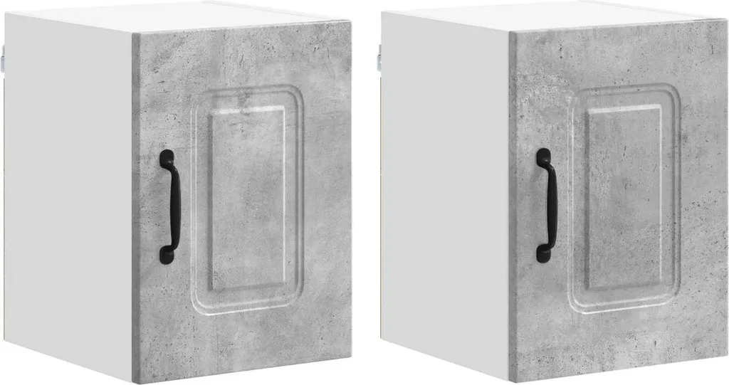 Soluzione Salvaspazio Kalmar: 2 Mobili Cucina 30x31x40 Cemento Grigio