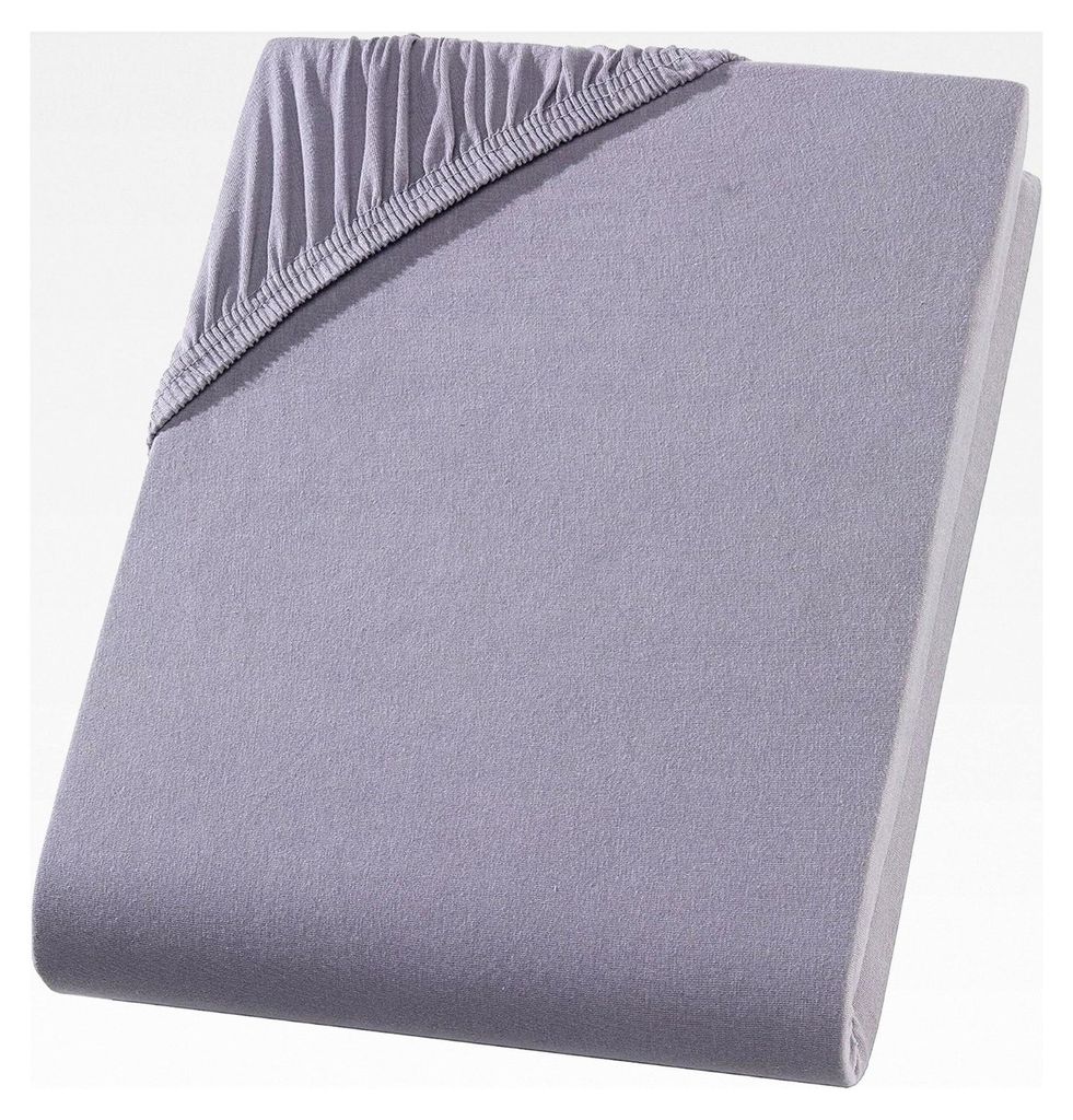 Split Topper Spannbettlaken - Jersey - 180x200-200x200 cm - 10 cm Steghöhe - 160 g/m² - Boxspringbett - Rundumgummi (grau)