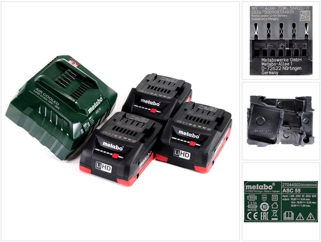 Kit de base 685132000 3 x 4.0 Ah-LIHD + chargeur ASC 30-36 Image du produit 