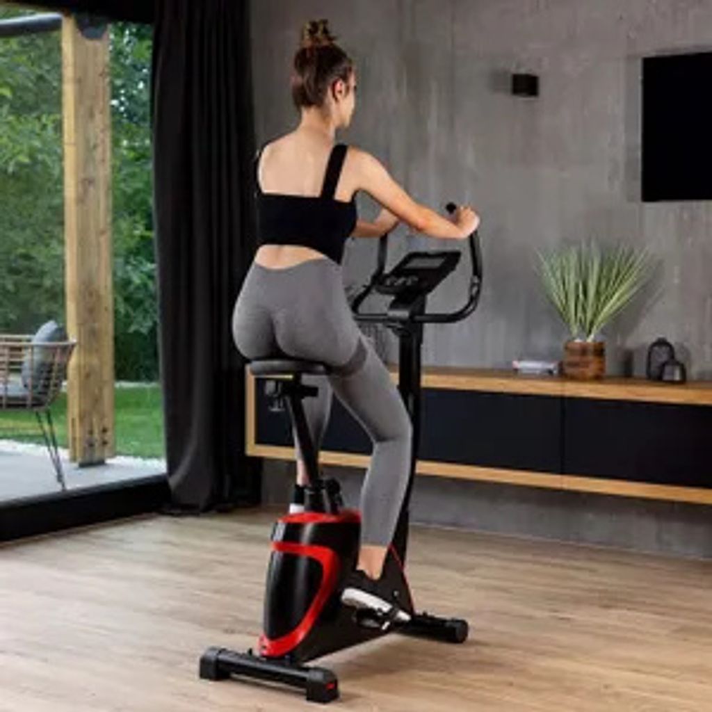 Hop-Sport Heimtrainer Fahrrad Host Rot - Ergometer mit Produktbild 