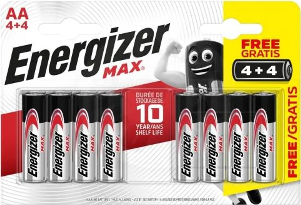 Batteries Energizer MAX AA LR6 pack de 8 piles alcalines longue durée - 2