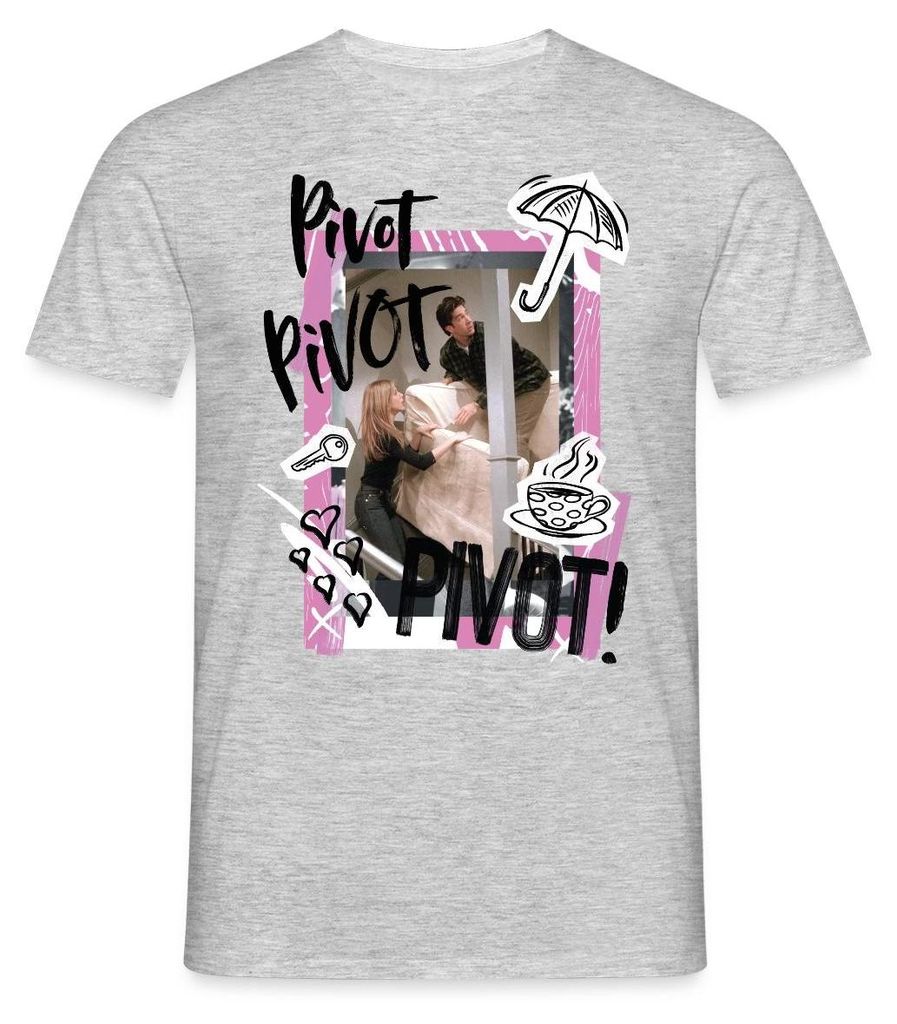 Spreadshirt Friends PIVOT Rachel, Ross und Chandler Männer T-Shirt, 3XL, Grau meliert