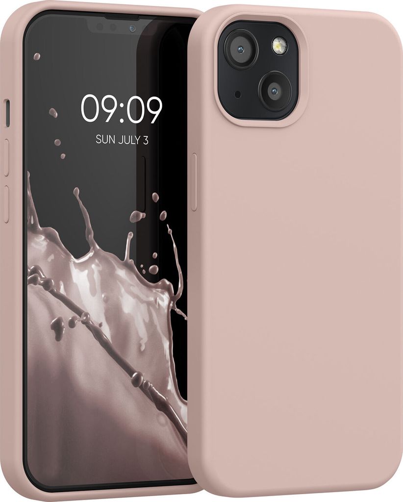 kwmobile Handyhülle für iPhone 13 Hülle, für iPhone 13 Case - Hülle Silikon - kabelloses Laden - Altrosa