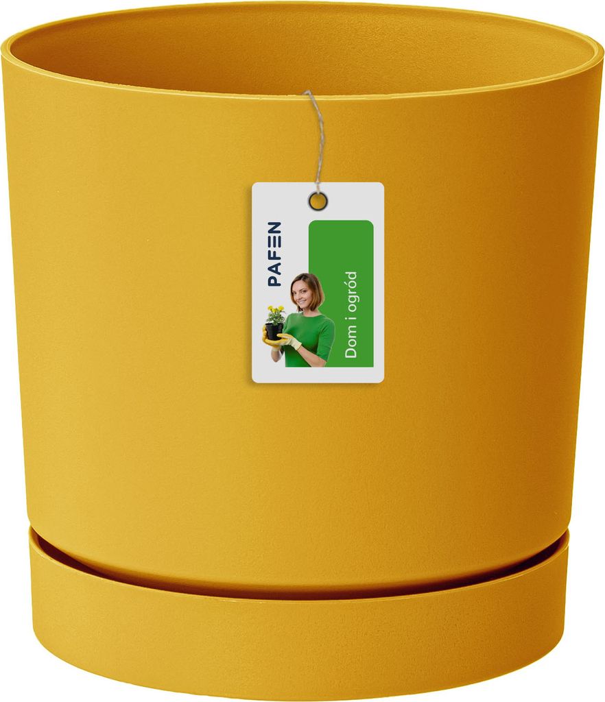 Doniczka Tubo okrągła 11 cm musztardowa