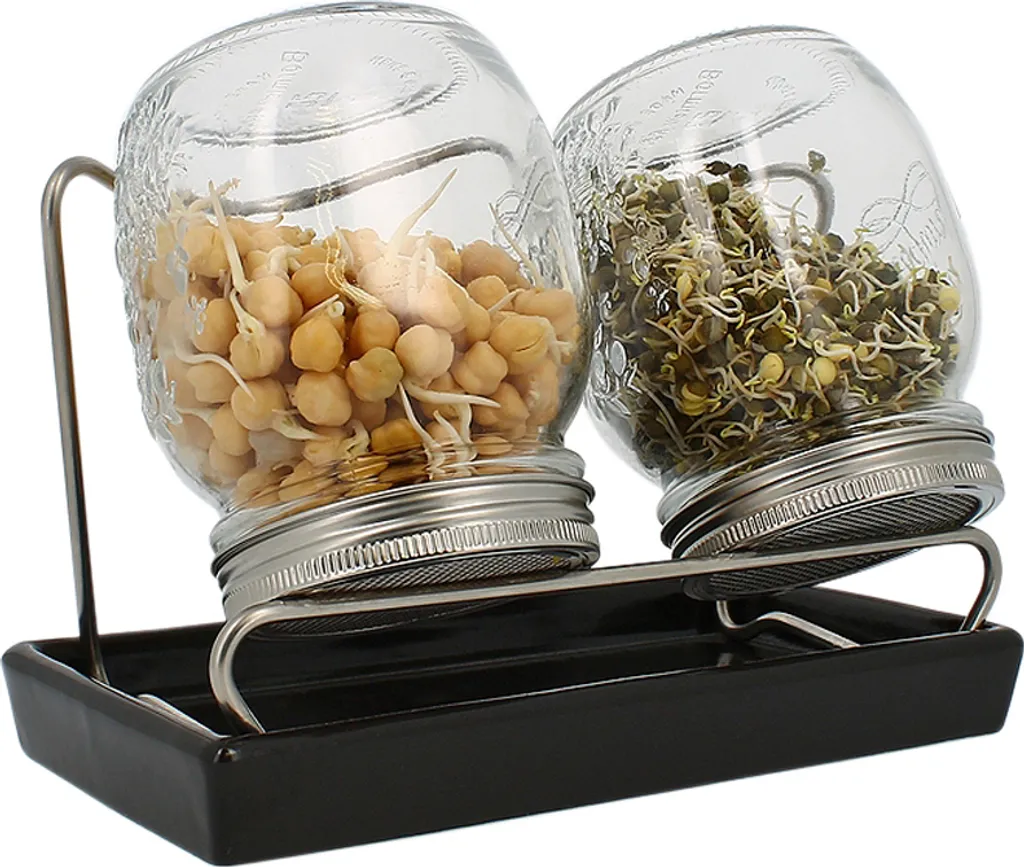 Set 2 Germogliatori Eschenfelder 750ml Antracite Acciaio Inox Made in Germany