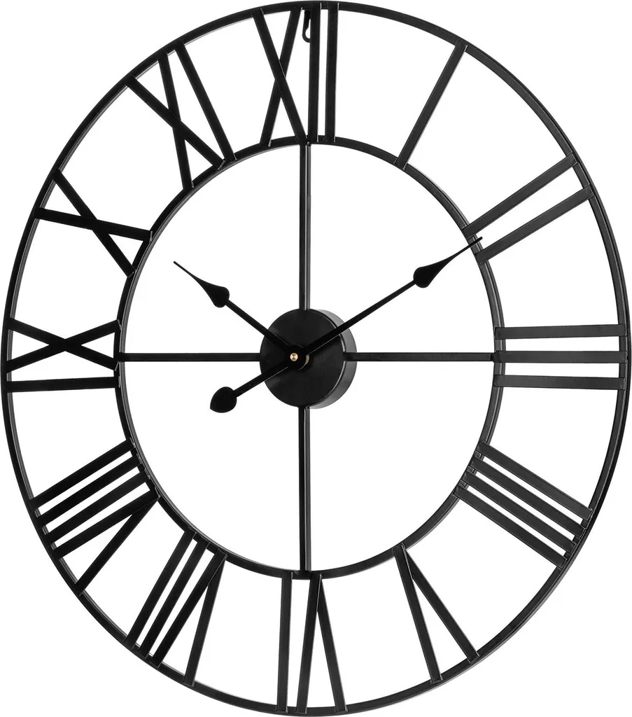 Grande horloge murale lisible 60 cm Teesa en aluminium pour murs vides