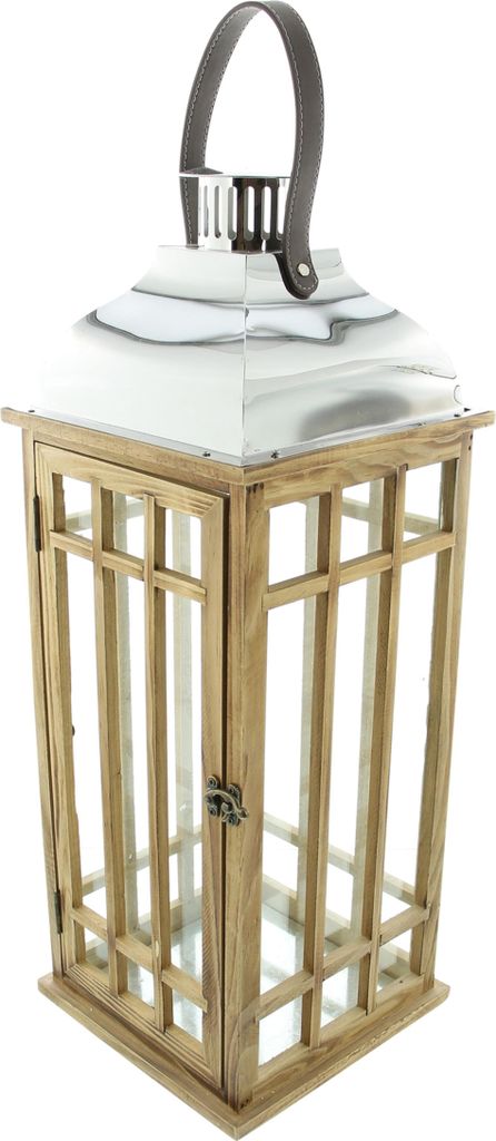 Laterne Wood groß Standleuchte Lampe Windlicht Wohnzimmerdeko Tischleuchte