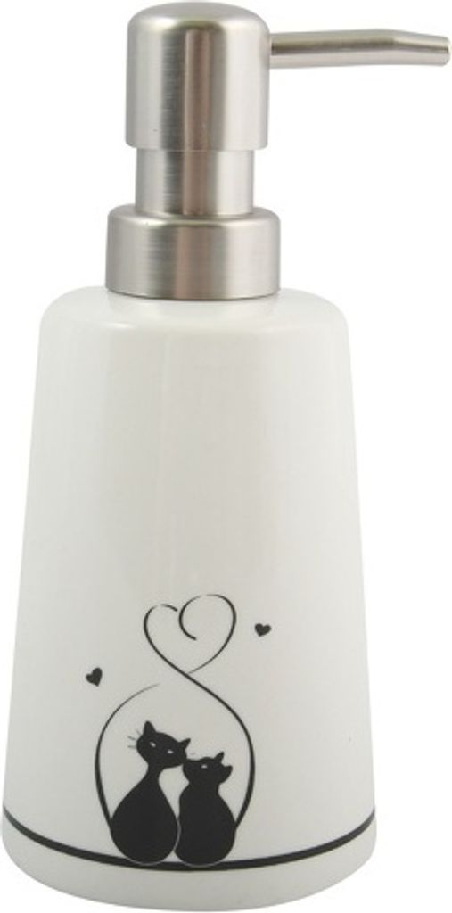 MSV Distributore di sapone in ceramica gatto 300ml Immagine del prodotto 