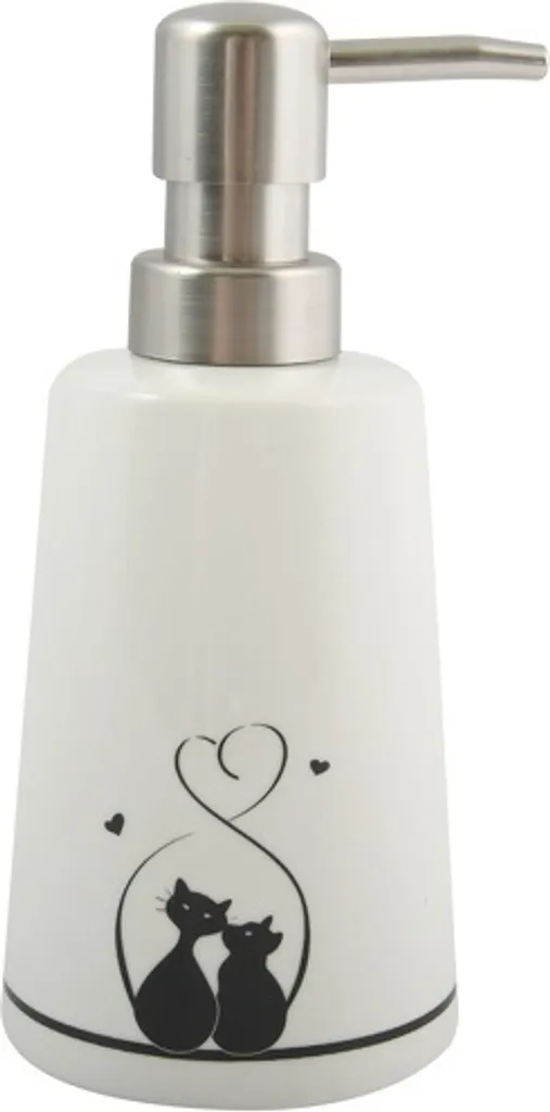 MSV Distributore Sapone Gatto Ceramica 300ml - Dispenser Bagno Design